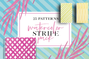 25 Watercolor Stripes Pack for Local Business Branding