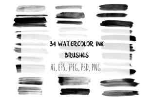 34 Watercolor Ink Brushes for Small Business Branding