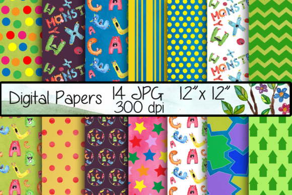 Alphabet Digital Papers and Patterns