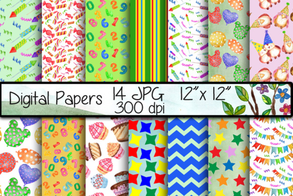 Birthday Digital Paper: A Festive Pattern for Local Business Branding