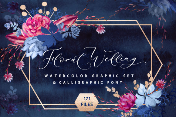 Floral Wedding Graphics Script: A Versatile Design Asset for Crafts & Branding