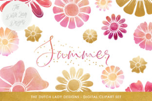 Flower Clipart Set for Crafts and Summer Branding