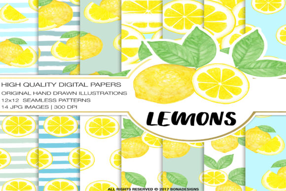 Lemons Digital Paper: A Fresh Pattern for Creative Marketplaces