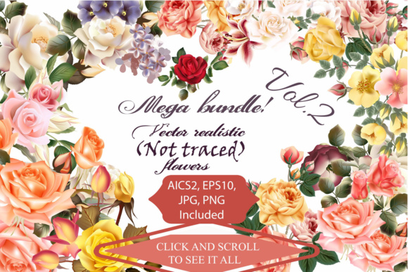 Mega Roses and Florals Pack for Decorative Elements