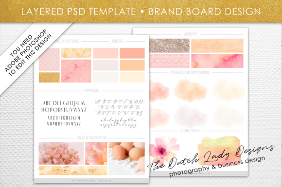Photoshop Brand Board Template for Presentation Templates