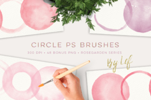 Photoshop Round Circles Brushes with Pink and Lilac Clip Art