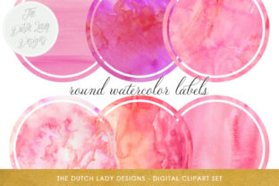Pink Watercolor Circle Labels for Crafts
