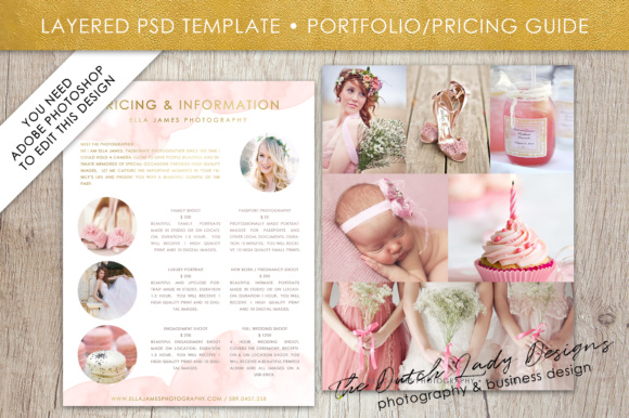 Price List Portfolio Page for Photographers – A Presentation Template That Speaks Professionally