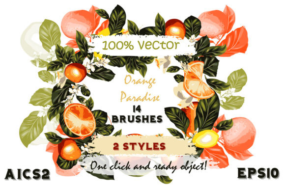 Set of Citrus Brushes for Adobe Illustrator