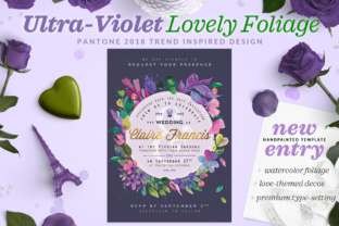 Ultra-Violet Lovely Foliage Card II and Print Templates