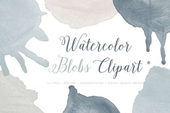 Watercolor Blob Splattered Clip Art for Decorative Elements