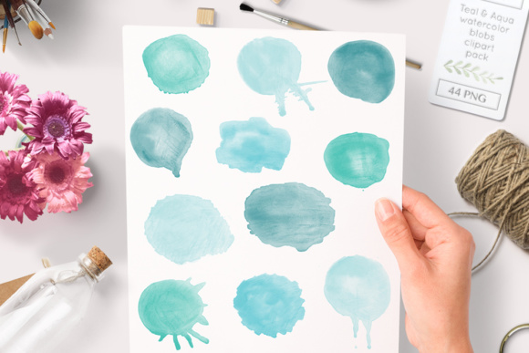 Watercolor Blobs with Splatter Graphics: A Versatile Decorative Element for Local Business Branding