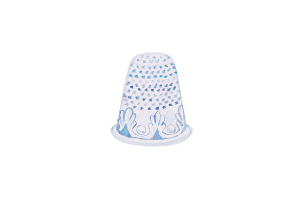 Watercolor Drawing of Thimble for Hobbies
