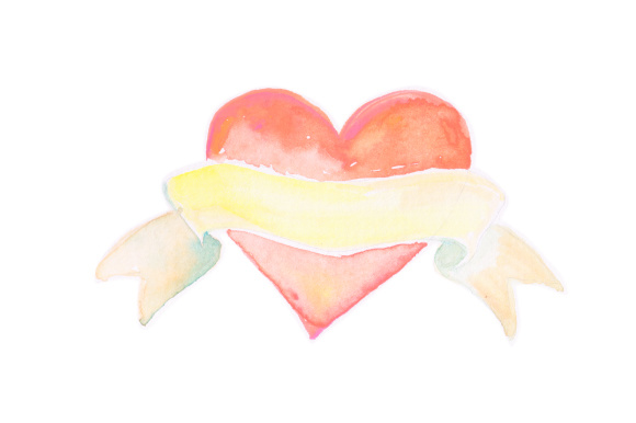 Watercolor Heart and Love in Design
