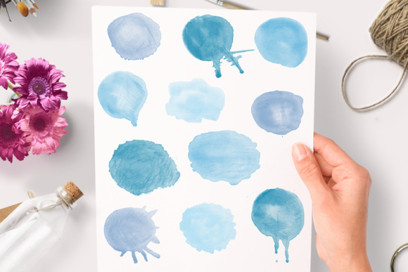 Watercolor Round Blobs Hand Painted: A Versatile Decorative Element for Creative Branding