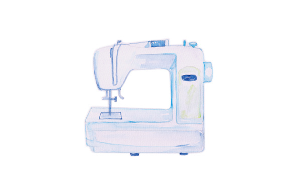 Watercolor Sewing Machine Hobbies