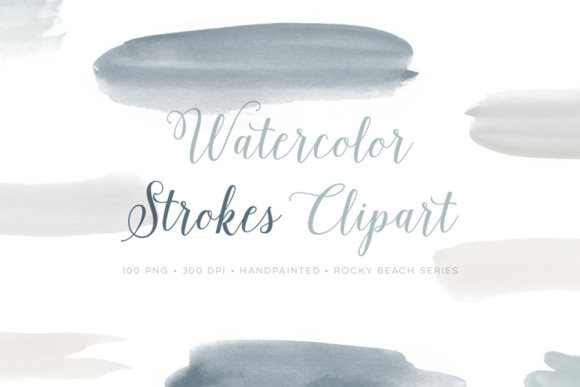 Watercolor Strokes Painted Clipart for Embroidery Projects
