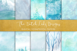 Watercolor Winter Embroidery Design in Aqua Blue